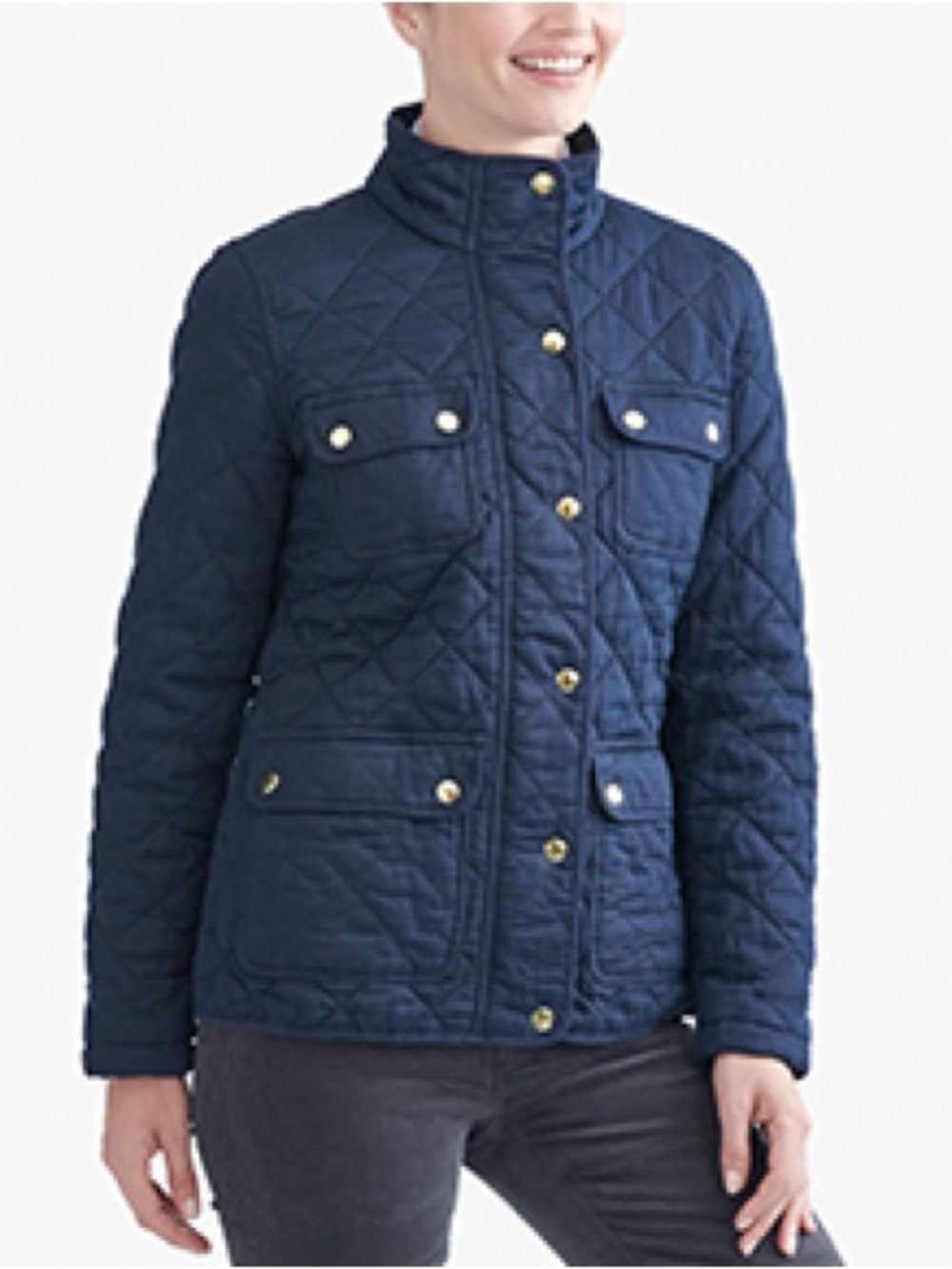 J. Crew Mercantile Quilted Field Jacket in navy blue women’s size XXL